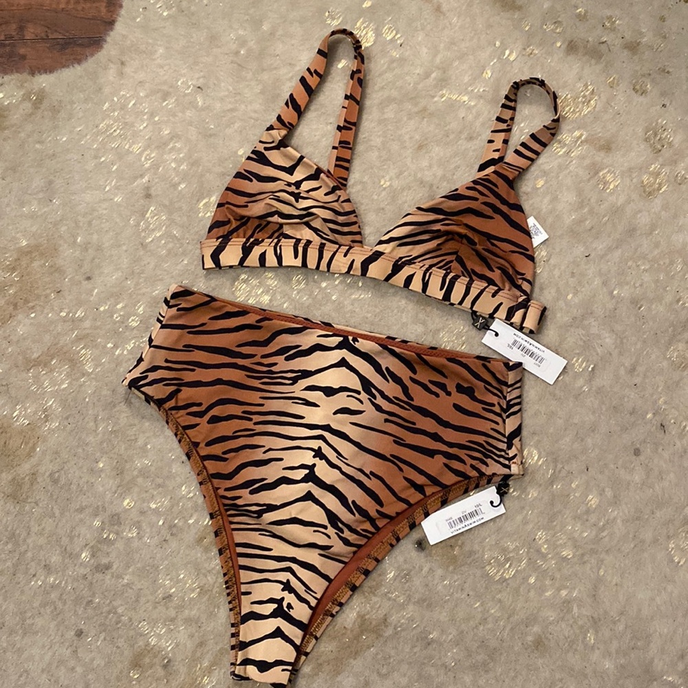 Vitamin A Ziva Tiger Animal Print Neutra Top Barcelona High Waisted Bott…
